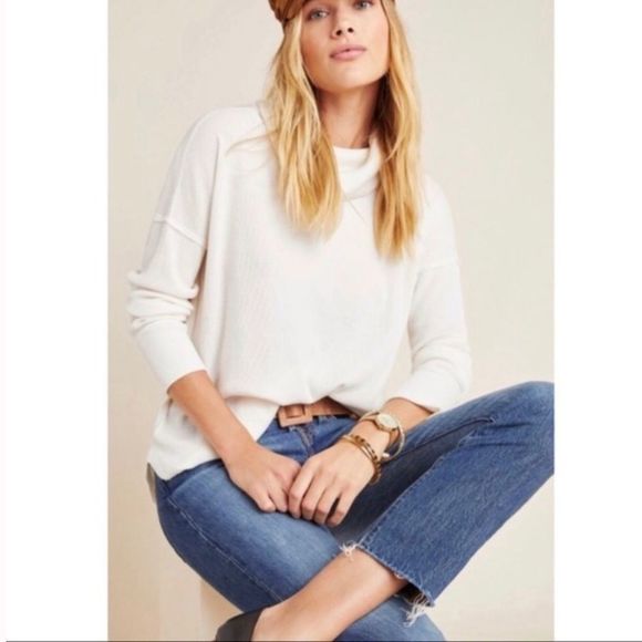 Anthropologie Maeve Ainsley  Turtleneck Thermal Top - Picture 2 of 15